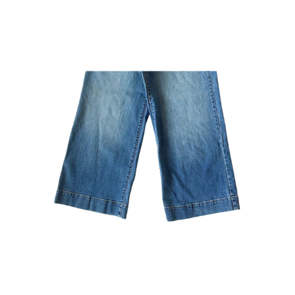 a.n.a Jeans High-Rise Women’s Size 10 Wide Leg Cropped Button-Fly Blue Denim - Picture 4 of 9